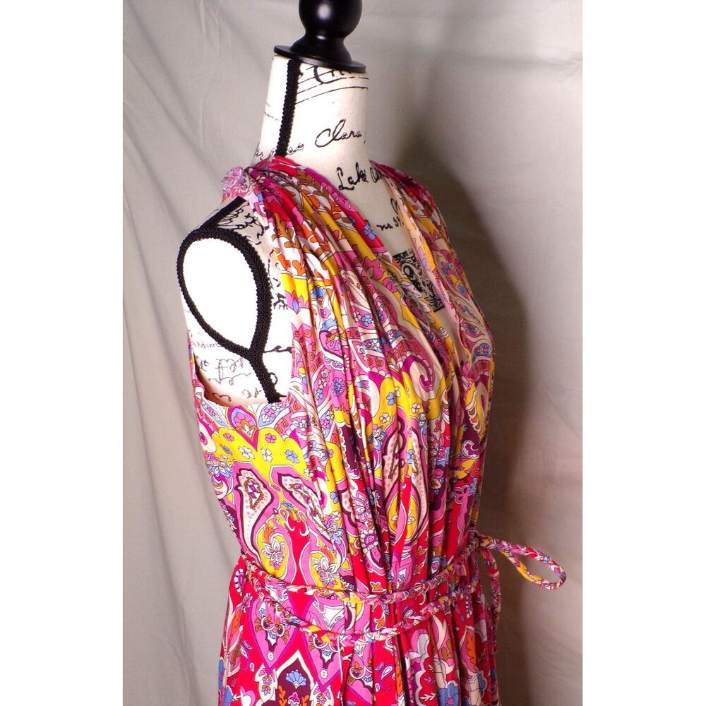 🆕 Mille Marilyn Paisley Halter Neck Full Skirt Midi Dress Cotton Large - Picture 8 of 12